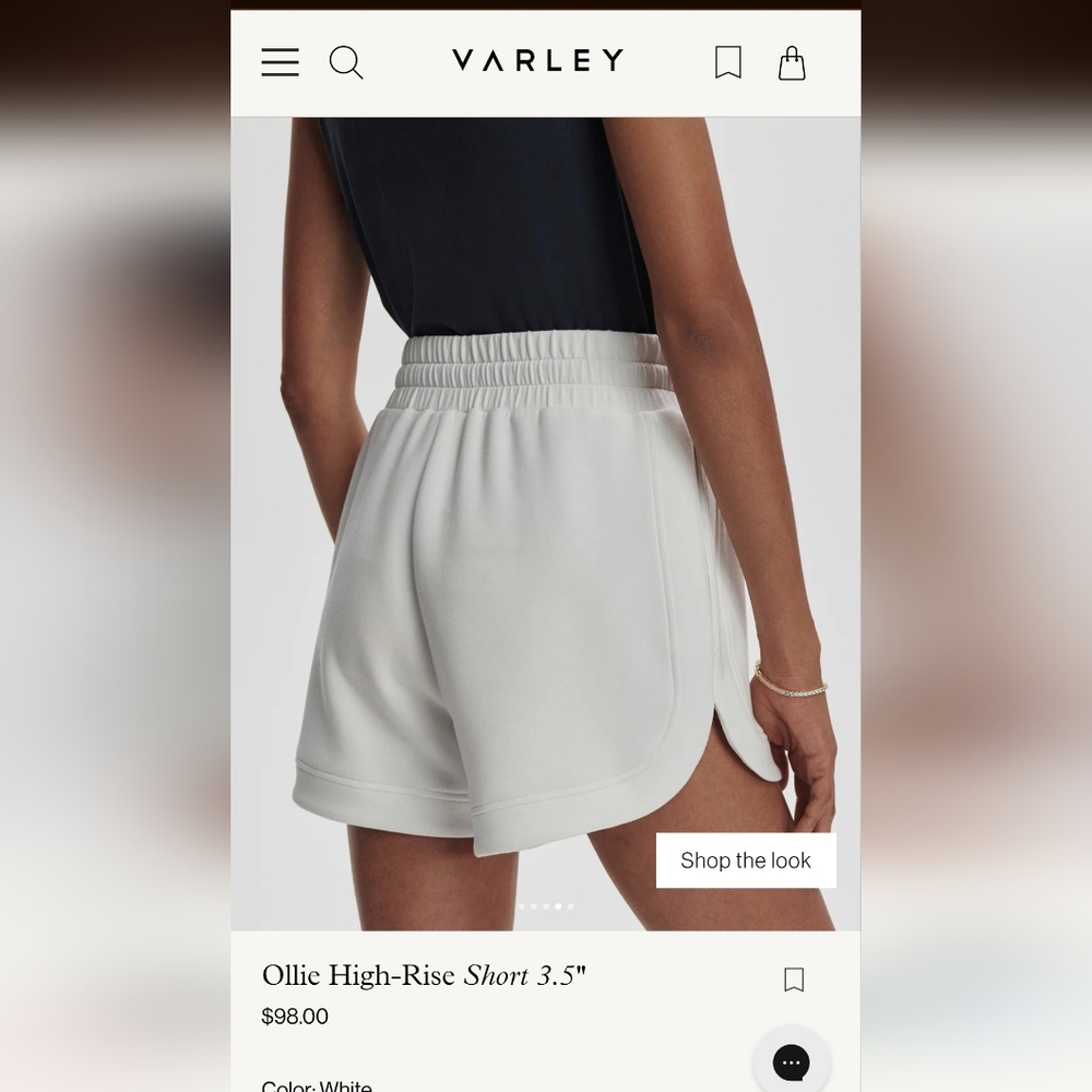 Varley Ollie High Rise Short 3.5" White Medium - Picture 5 of 5
